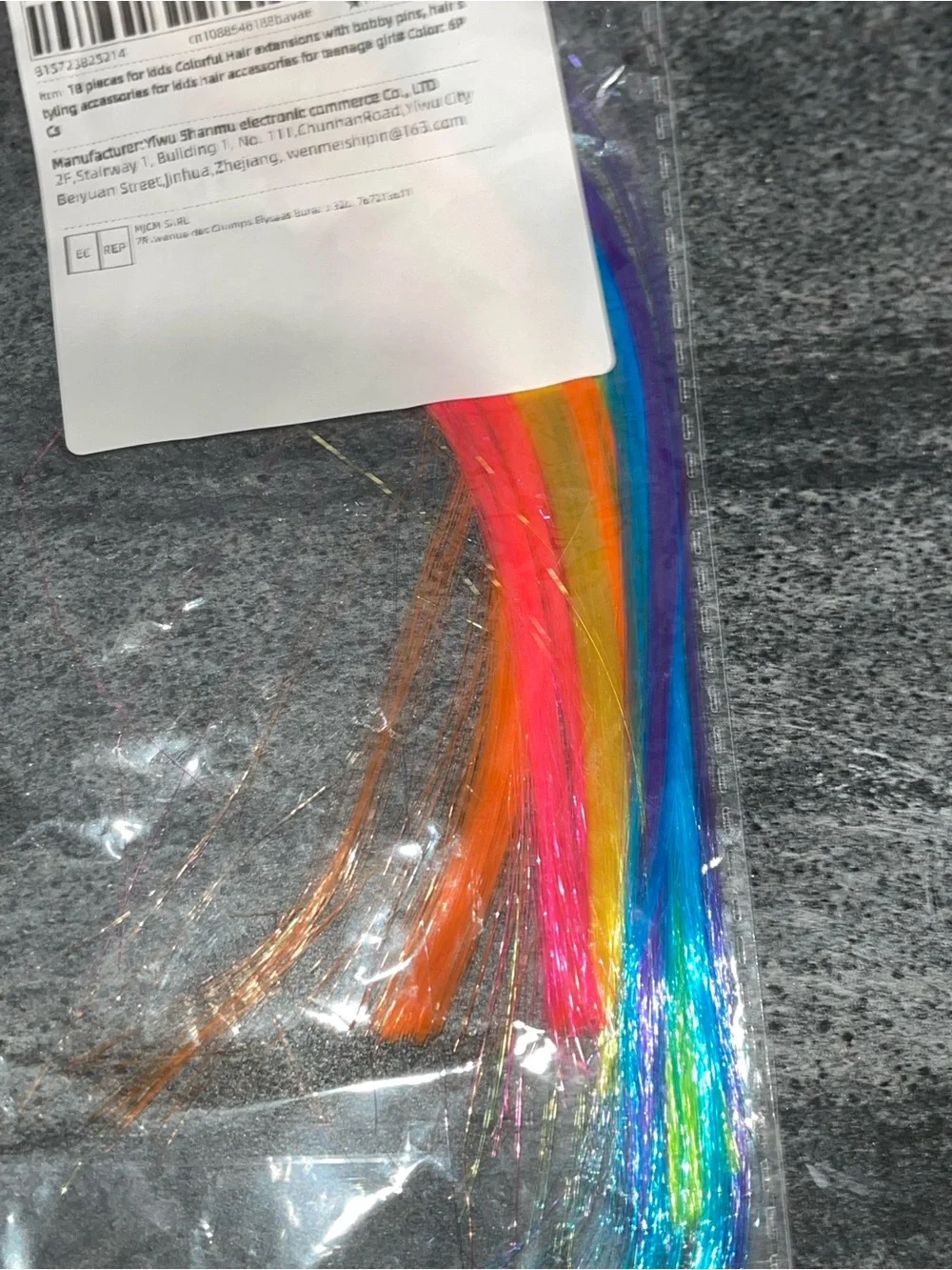 Rainbow Clip-In Hair Extensions - Multicolor Bright Strands